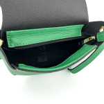 Чанта за през рамо от естествена кожа Leandra - зелена