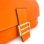Дамска чантичка с 2 дръжки от естествена кожа Napolia - оранжева