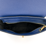Дамска чанта от естествена кожа Antoanella - тъмно синя   