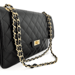 Голяма дамска чанта за през рамо от естествена кожа Alea - черна 