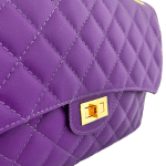 Голяма дамска чанта за през рамо от естествена кожа Alea - лилава 