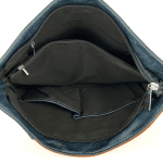Цветна чанта за през рамо с много джобчета - светло синя