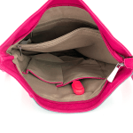 Цветна чанта за през рамо с много джобчета - фуксия