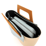 Дамска чанта от естествена кожа Gida - фуксия/бежово/керемидено кафяво
