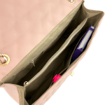Голяма дамска чанта за през рамо от естествена кожа Alea - лилава 