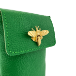 Чантичка за телефон от естествена кожа - зелена 