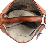 Чанта за през рамо с 2 големи отделения - керемидено кафява