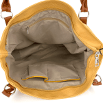 Голяма дамска чанта тип торба - керемидено кафява
