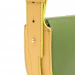 Чанта за през рамо с 2 дръжки от естествена кожа Erica - зелено/жълто