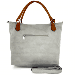 Голяма дамска чанта тип торба - сива