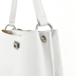 Луксозна дамска чанта от естествена кожа Elizabeth - бяла