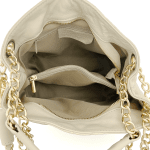 Луксозна дамска чанта от естествена кожа Cremona - тюркоаз