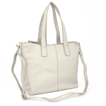 Голяма чанта от естествена кожа Тропеа - бяла