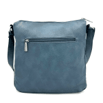 Чанта за през рамо с 2 големи отделения - тъмно синя