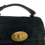 Дамска чанта от естесвен велур - керемидено кафява 
