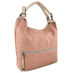 Голяма дамска чанта тип торба - розова