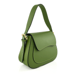 Луксозна чанта от естествена кожа с 2 дръжки Italina - зелена 