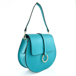 Луксозна чанта от естествена кожа с 2 дръжки Sana - синя 