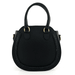 Луксозна чанта от естествена кожа Nelina - черна 