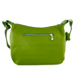 Чанта за през рамо от естествена кожа с преграда - зелена 