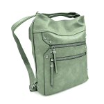 2 в 1 - Голяма чанта и раница - светло зелена