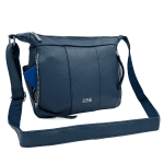 Чанта за през рамо с 2 отделения и много джобове - тъмно синя 
