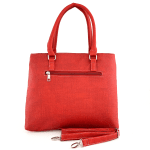 Дамска чанта тип торба с 2 отделения - червена