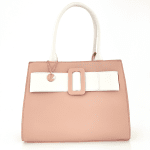 Diana & Co - Луксозaна дамска чанта - розово/бяло