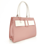 Diana & Co - Луксозaна дамска чанта - розово/бяло