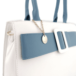 Diana & Co - Луксозaна дамска чанта - ментова/бяло