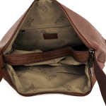 Чанта за през рамо с 2 отделения и много джобчета - бежова 