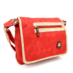Чанта за през рамо с 2 отделения и капак - червена