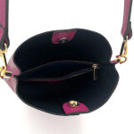 Дамска чанта от естествена кожа с 2 дръжки - тъмно кафява