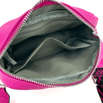 Чантичка за през рамо с цветна дръжка - розова