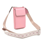 2 в 1 - портмоне и чантичка с цветна дръжка - розово