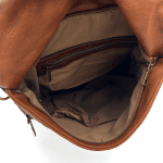 2 в 1 - Дамска раница и чанта с интересни елементи - керемидено кафява 