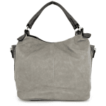 Голяма дамска чанта тип торба - бяло/керемидено кафяво 