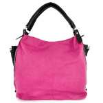 Голяма дамска чанта тип торба - червено/светло кафяво 
