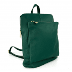 2 в 1 - Раница и чанта от естествена кожа Elenora  - тъмно зелена