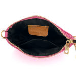 Чанта за през рамо от естествена кожа Telia - розова