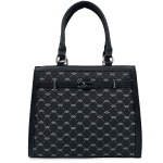 Луксозна дамска чанта с принт - черна 