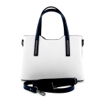Дамска чанта от естествена кожа Allegra - бяло/синьо