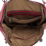 Дамска чанта тип торба с омекотени дръжки - червена 