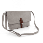 Дамска чанта за през рамо с детайли - сива 