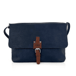 Дамска чанта за през рамо с детайли - тъмно синя 