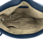 Дамска чанта за през рамо с детайли - тъмно синя 
