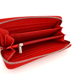 Интересно дамско портмоне с много прегради - червено 