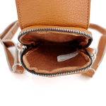 Чантичка през рамо с  джоб за телефон - керемидено кафява
