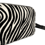 Чанта за през рамо от естествена кожа със зебров принт 