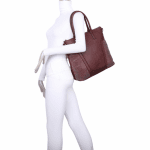 Модерна дамска чанта - Kristin - тъмно кафява
